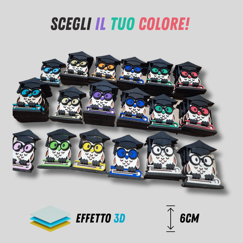 Gufo laurea personalizzato - personalizzato, 3d